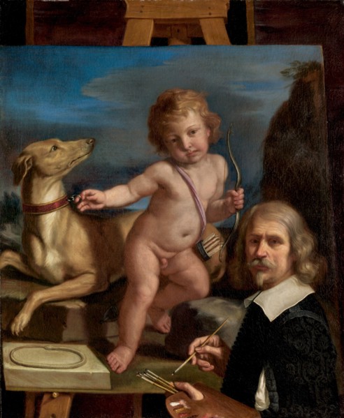 Self-Portrait before a Painting of "Amor Fedele", 1655.