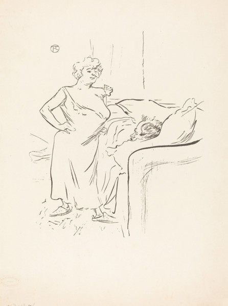 Man and Woman. Observations of daily life inside a Parisian brothel where Lautrec resided.