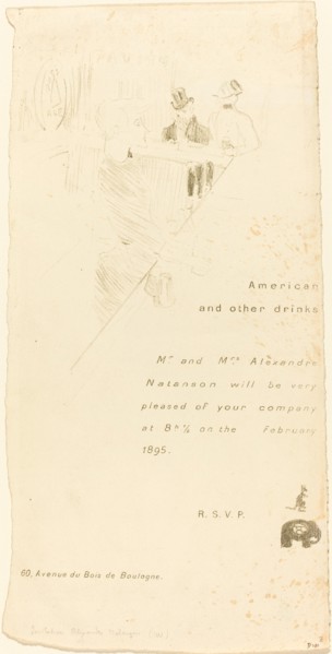 Mr. and Mrs. Alexandre Natanson Invitation, 1895.