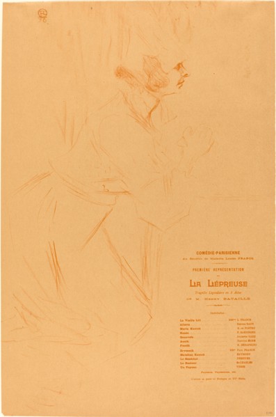 Program for "La lepreuse" (Programme pour "La lépreuse"), 1896. Comic-opera by Sylvio Lazzari.