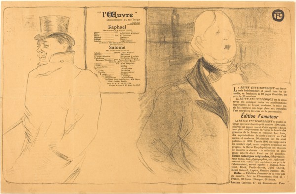 Raphaël; Salomé, 1896. Program for a double bill with portraits of Romain Coolus and Oscar Wilde