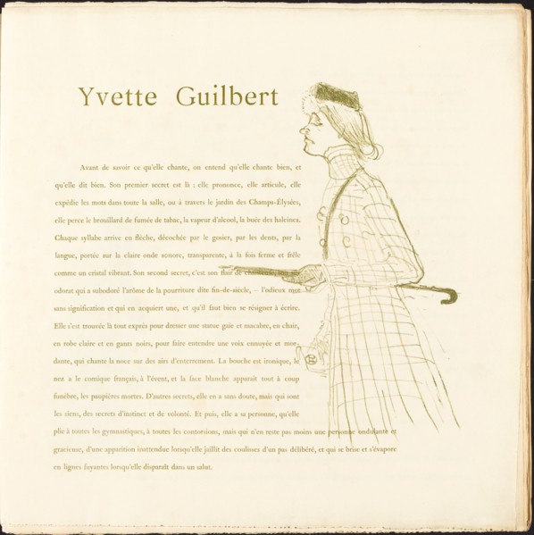 Yvette Guilbert, 1894.