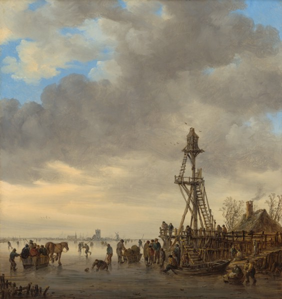 Ice Scene near a Wooden Observation Tower, 1646.