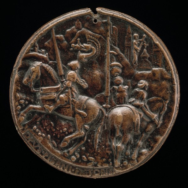 Filippo Maria Visconti Riding in a Mountainous Landscape [reverse], c. 1441.