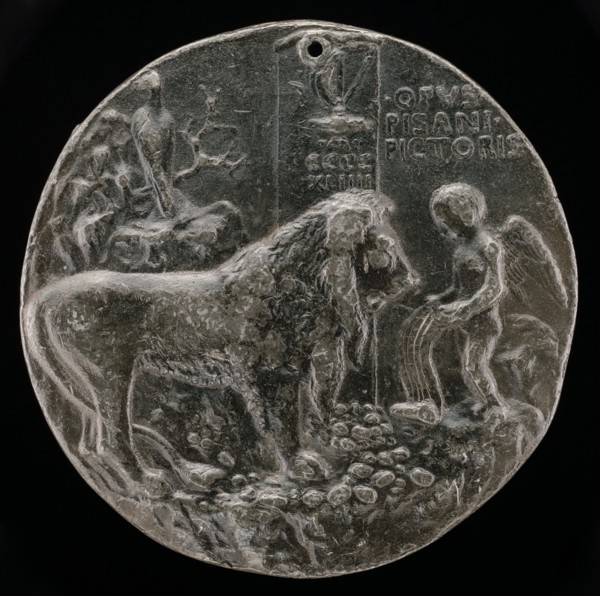 Lion Being Taught by Cupid to Sing [reverse], 1444.