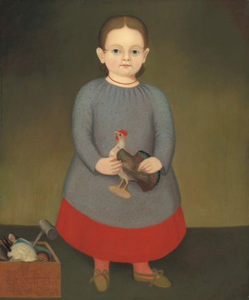 Girl with Toy Rooster, c. 1840.