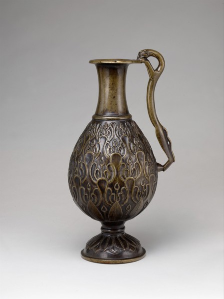 Ewer with a Feline-Shaped Handle, Iran, 7th century.