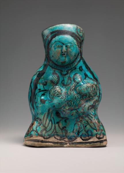 Molded Vessel in the Form of a Mother and Child, Iran, 12th-13th century.