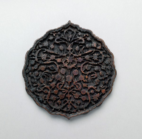 Bookbinding Element, Iran or Turkey, 16th century. Scrolling vines and arabesque forms found in a variety of arts from Safavid Iran and Ottoman Turkey.