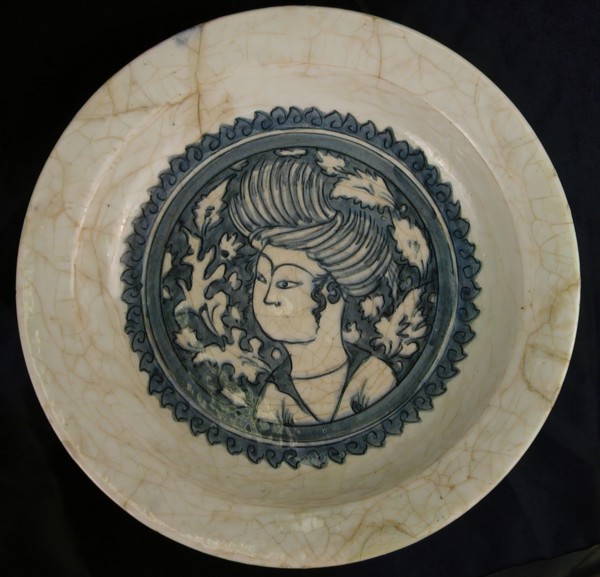 Dish with a Portrait of a Man, Northwestern Iran, 17th century.