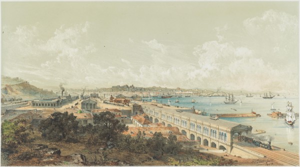 The opening of the state railway from Ljubljana to Trieste on July 27, 1857, 1857. Private Collection.
