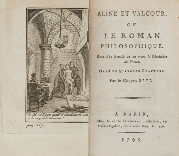 Aline et Valcour ou, Le Roman philosophique by Marquis de Sade, 1795. Private Collection.