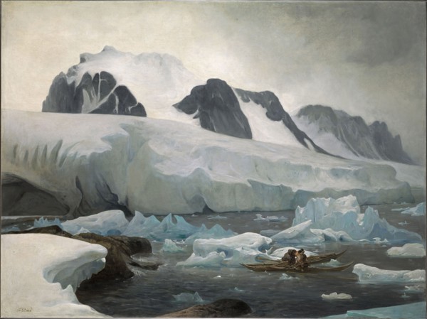 Eskimo kayaks, the kiss, 1842. Found in the collection of Musée d'Art et d'Histoire Baron Gérard, Bayeux.
