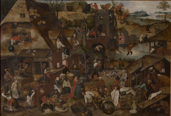 Flemish proverbs, 1607. Found in the collection of Stedelijk Museum Wuyts-Van Campen en Baron Caroly, Lier.