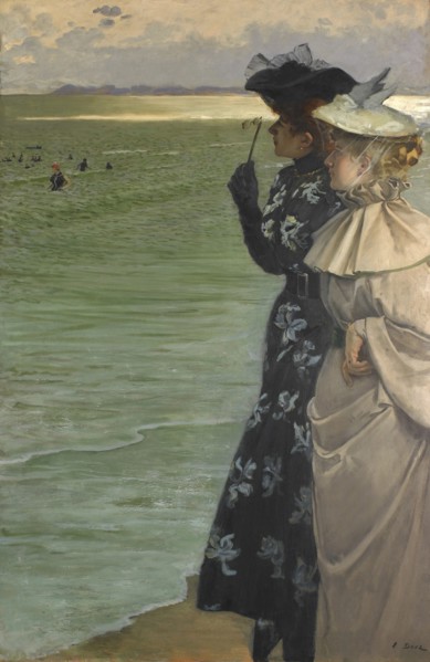 Bathing time at the seaside (L'heure du bain au bord de la mer), 1896. Found in the collection of Musée de la Corderie Vallois.