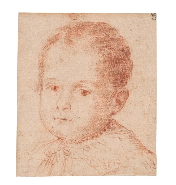 Portrait study of a child with a pearl necklace. Private Collection.
