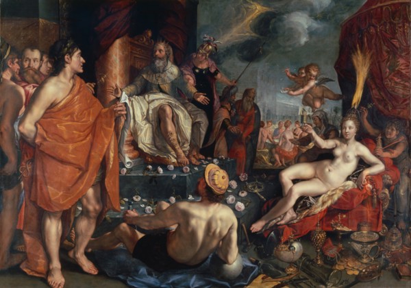 Hermes presenting Pandora to King Epimetheus , 1611. Found in the collection of Art Museum Basel.