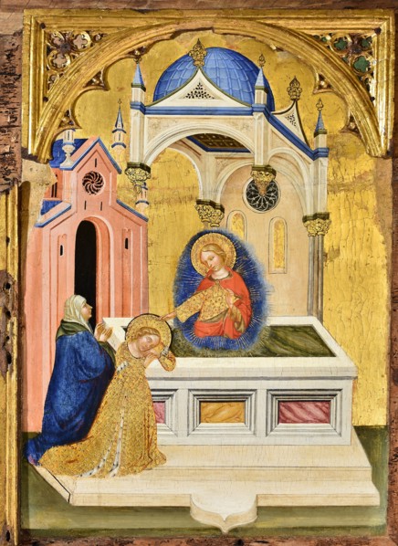 Lucia praying at the tomb of Saint Agatha, c.1410. Found in the collection of Pinacoteca civica, Fermo.