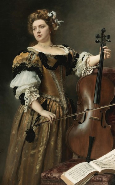 The cello player, c. 1890. Private Collection.