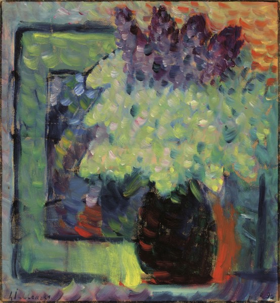 Large still life (Lilac bouquet in vase), 1936. Private Collection.