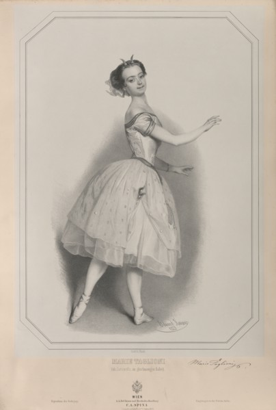 Portrait of the ballerina Marie Taglioni (1804-1884) as Satanella , 1853. Private Collection.