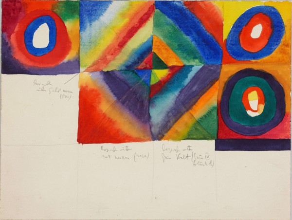 Color Studies with Information on the Technique of Painting, 1913. Found in the collection of Städtische Galerie im Lenbachhaus, Munich.