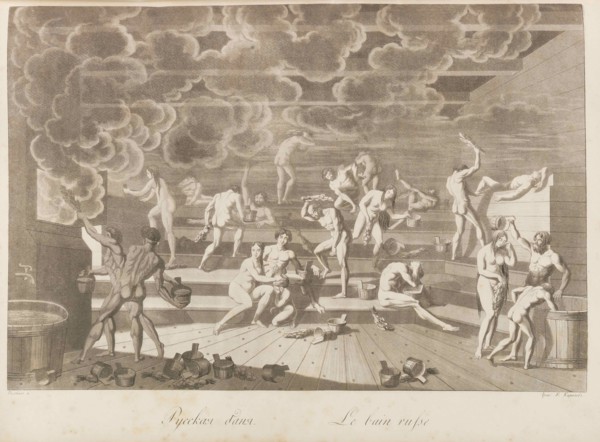 A Russian bathhouse. Les peuples de la Russie ou description des moeurs by Charles de Rechberg, 1811-1812. Private Collection.