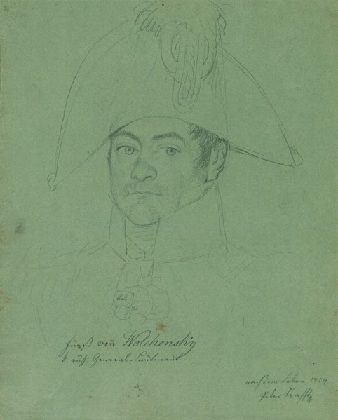 Prince Pyotr Mikhaylovich Volkonsky (1776-1852), 1814. Found in the collection of Österreichische Galerie Belvedere, Vienna.