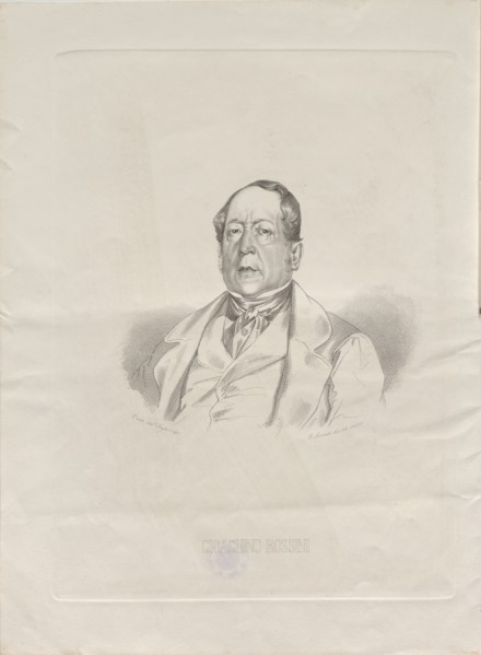 Portrait of the composer Gioachino Antonio Rossini (1792-1868), 1852. Private Collection.