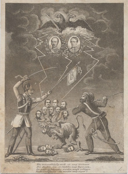Allegory of the suppression of the Hungarian Revolution in 1849, 1849. Private Collection.