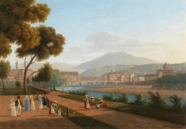 Florence, view of the Ponte Vecchio, 1826. Private Collection.