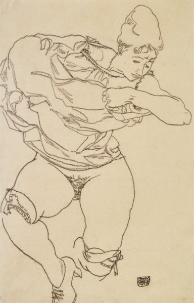 Woman Undressing, 1917. Private Collection.