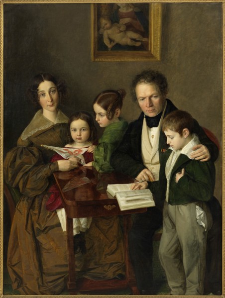 The composer Johann Baptist Gänsbacher (1778-1844) and his family, c.1838. Found in the collection of Vienna Museum.