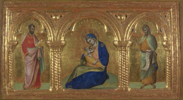 The Madonna of Humility with Saints Mark and John, 1365-1370. Found in the collection of National Gallery, London.