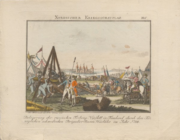 Siege of the Russian fortress Nyslott in Finland, 1788. Private Collection.