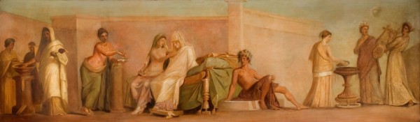 A Copy Of The Aldobrandini Marriage, 1838. A copy of an Ancient Roman fresco on display in the Vatican.