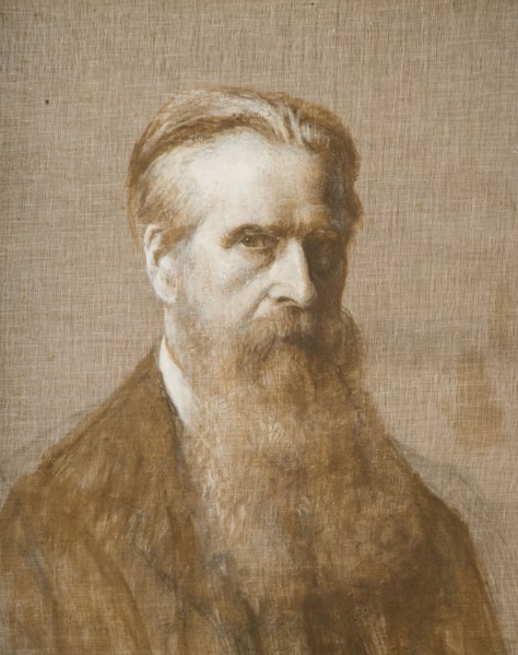 Portrait Of E R Taylor, 1850-1900. Possibly a self-portrait. Birmingham artist Edward R Taylor was founder of Ruskin Pottery, Smethwick.