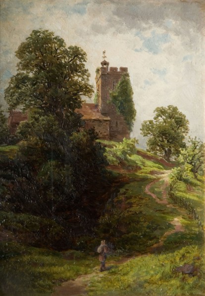 Wigmore Church, near Ludlow, 1880.