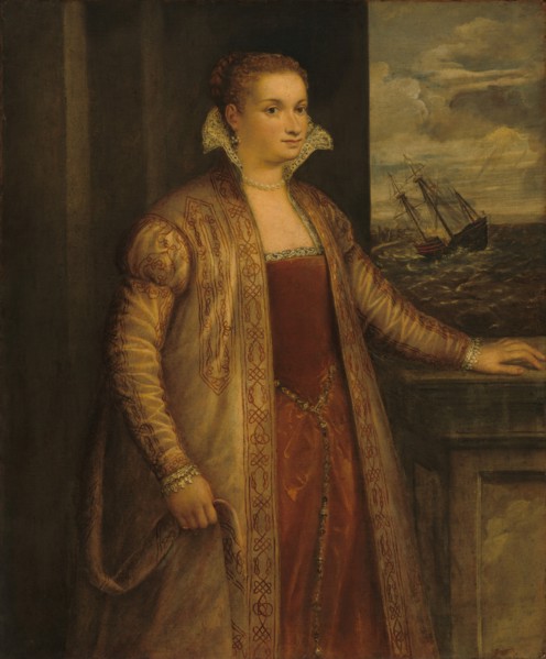 Emilia di Spilimbergo, c. 1560. By an assistant of Titian - possibly begun by Gian Paolo Pace.