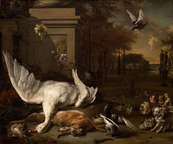 Still Life with Swan and Game before a Country Estate, c. 1685.