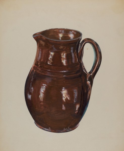 Economy Redware Pitcher, c. 1937.
