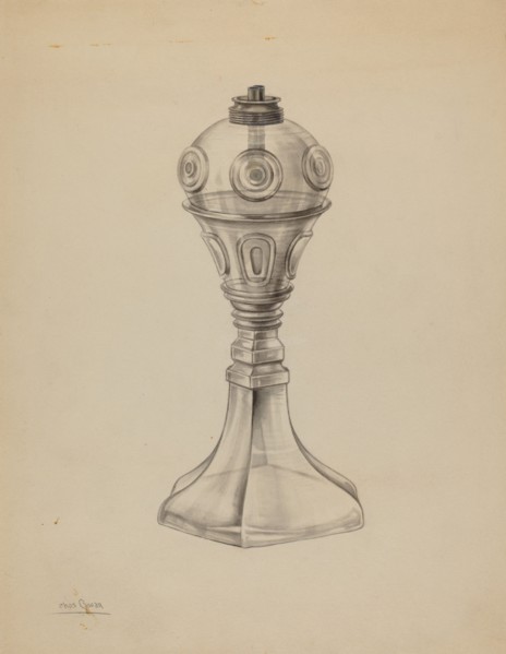 Whale Oil Lamp, c. 1938.