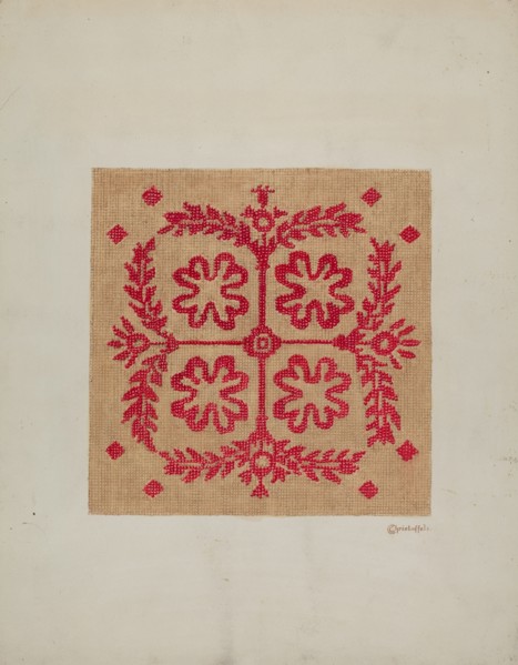 Handwoven Coverlet, c. 1937.