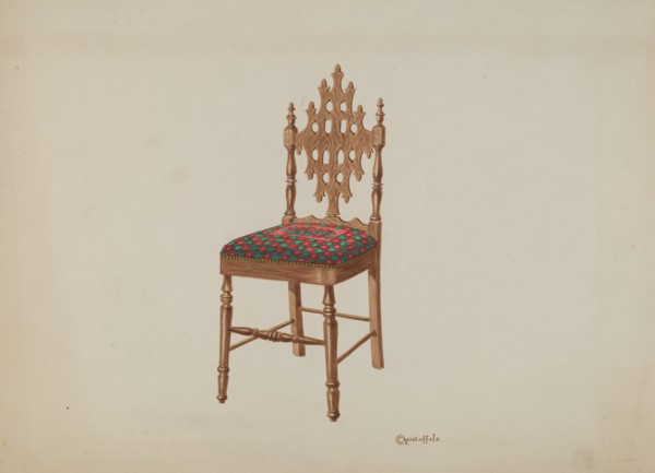 Handcarved Side Chair, 1937.