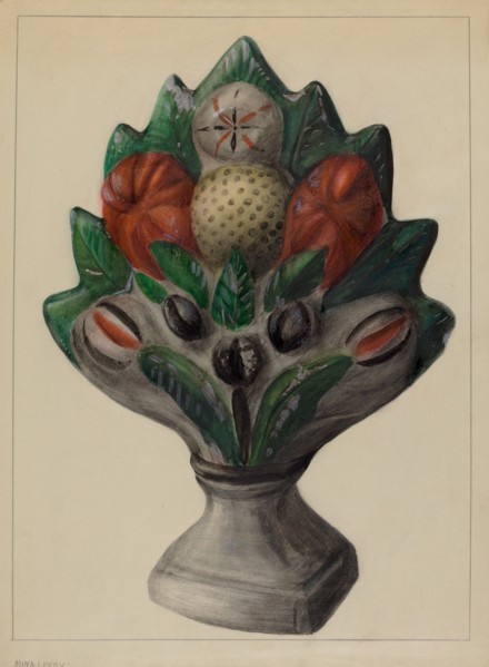 Pa. German Chalkware Mantel Stop, c. 1937. Creator: Mina Lowry.