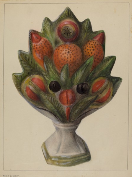 Pa. German Chalkware Mantel Stop, c. 1937. Creator: Mina Lowry.