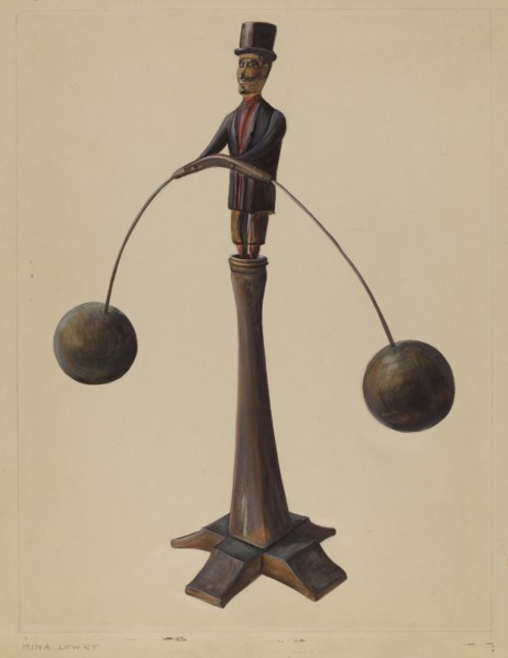 Pa. German Balancing Man, 1935/1942. Creator: Mina Lowry.