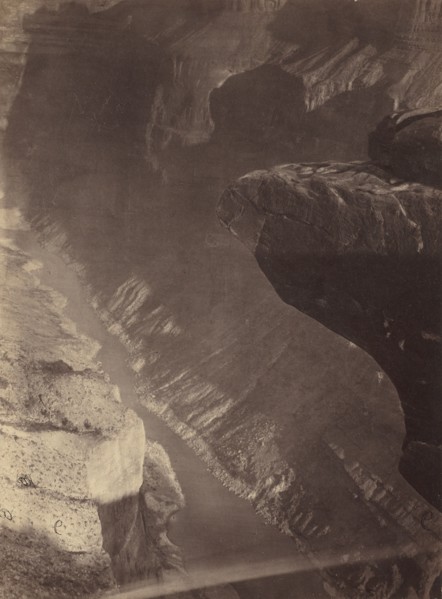 Looking South into the Grand Cañon, Colorado River, Sheavwitz Crossing, 1872.