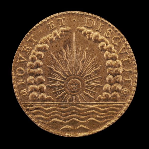 Radiant Sun among Clouds, above Sea [reverse], 17th century.