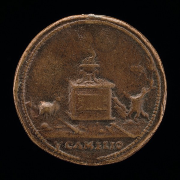 Classical Subject: Flaming Tripod on Altar [reverse], 1470/1530.